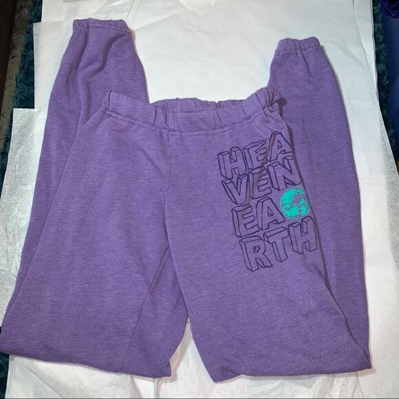 2 PAIRS LOVE YOUR PLANET & HEAVEN AND EARTH SWEATPANTS JOGGERS xs - Picture 3 of 6